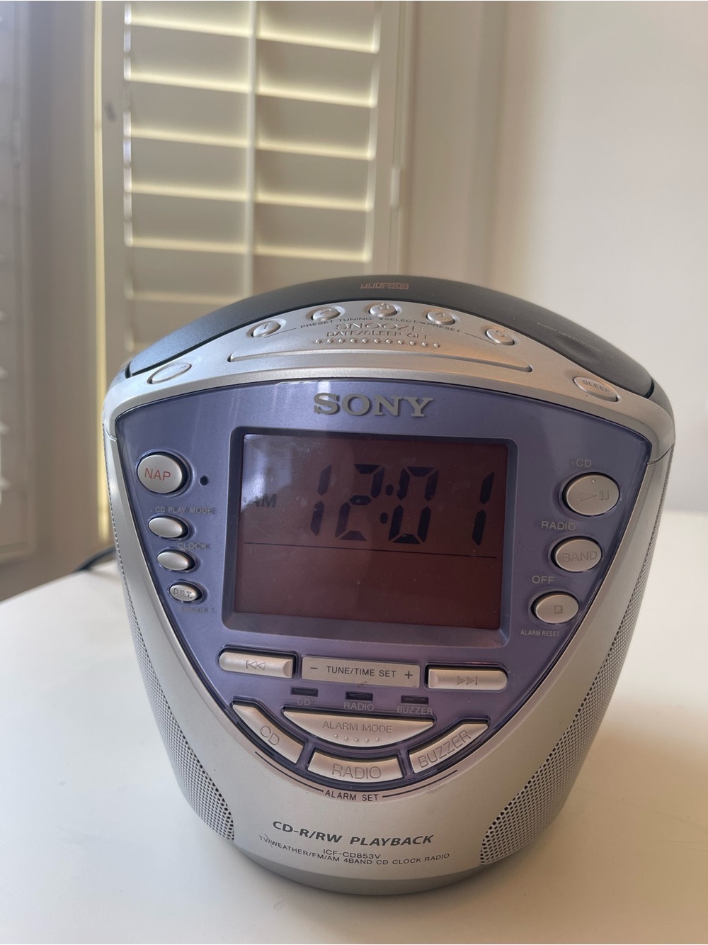 Sony Dream Machine CD Alarm Clock Radio AM/FM Dual Alarm Tested Working - Picture 7 of 7